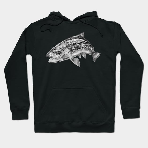 Brown Trout Hoodie by Tim Jeffs Art